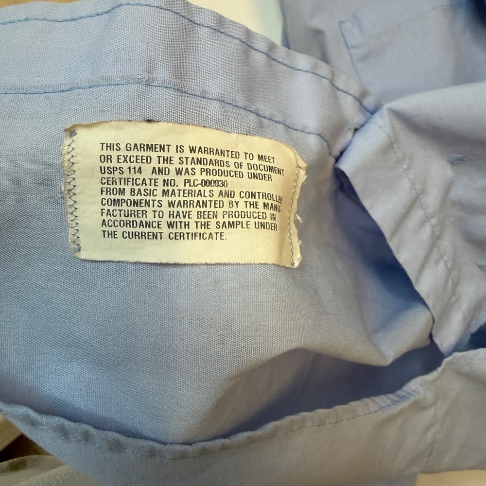 USPS Light Blue Work Shirt - unisex size 38 regular - Picture 8 of 11